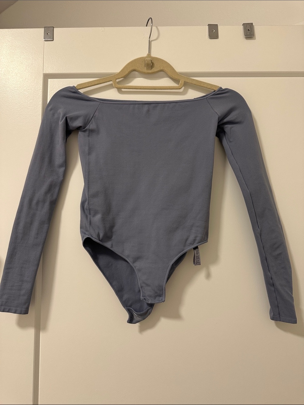 SKIMS Long Sleeve One-Piece Bodysuit - Dusty Blue